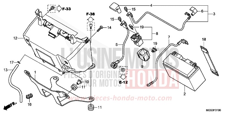 BATTERY for NC700X ABS DEGITAL SILVER METALLIC (NHA30) from 2012